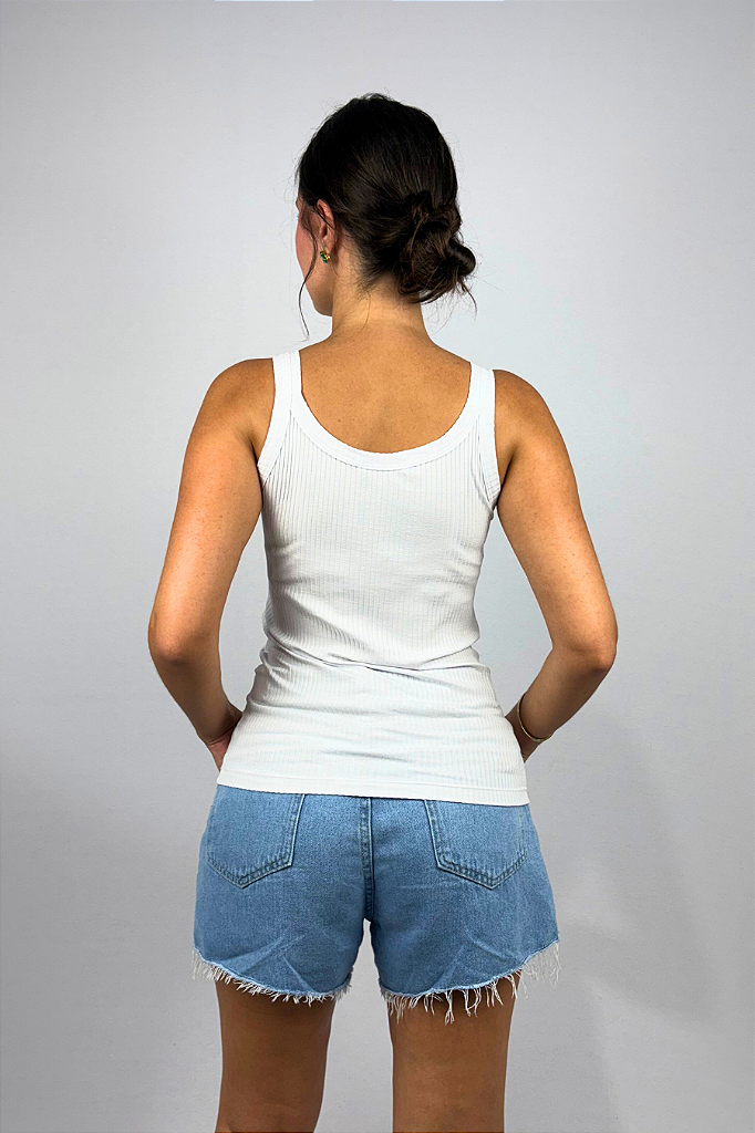Regata Feminina Alças Largas em Viscose Canelado