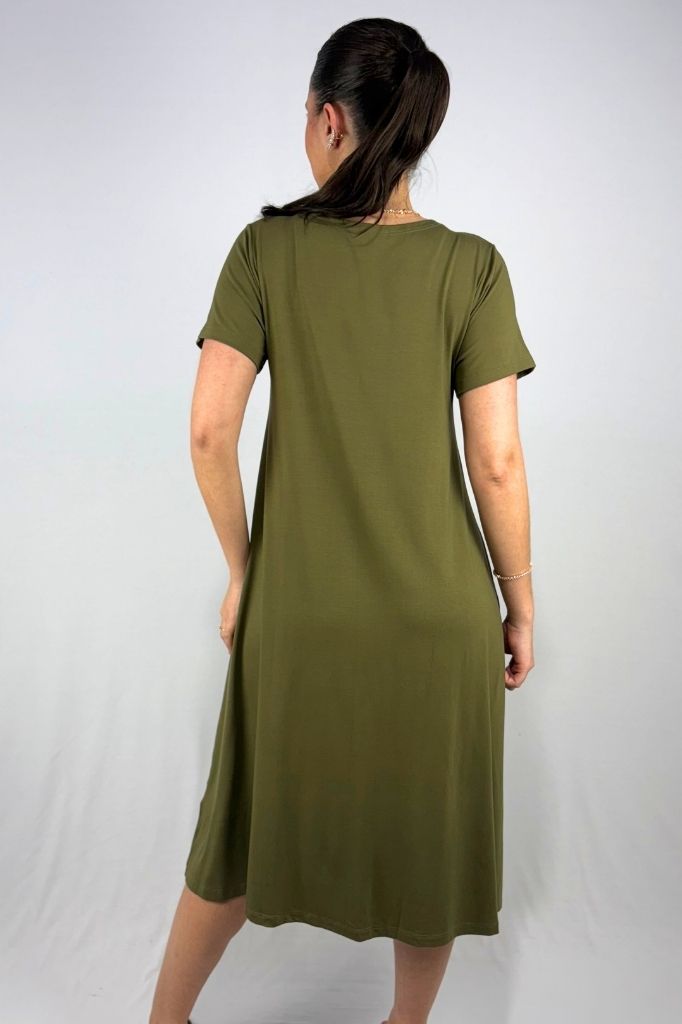 Vestido Midi Bicolor em Viscolycra