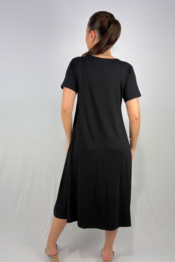 Vestido Midi Bicolor em Viscolycra