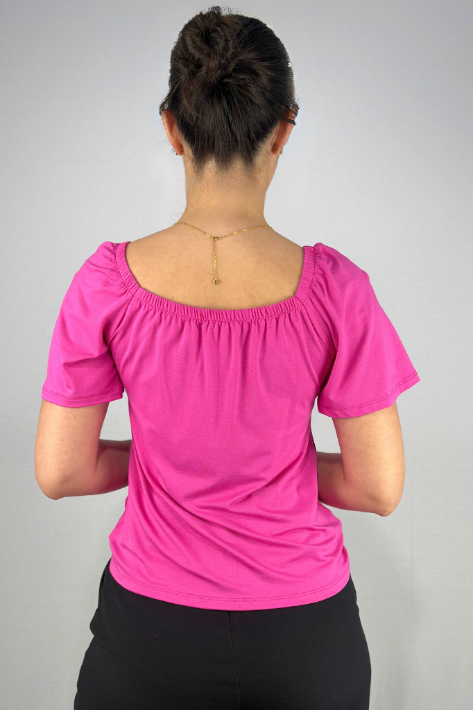 Blusa Ciganinha com Detalhe Frontal em Viscolycra