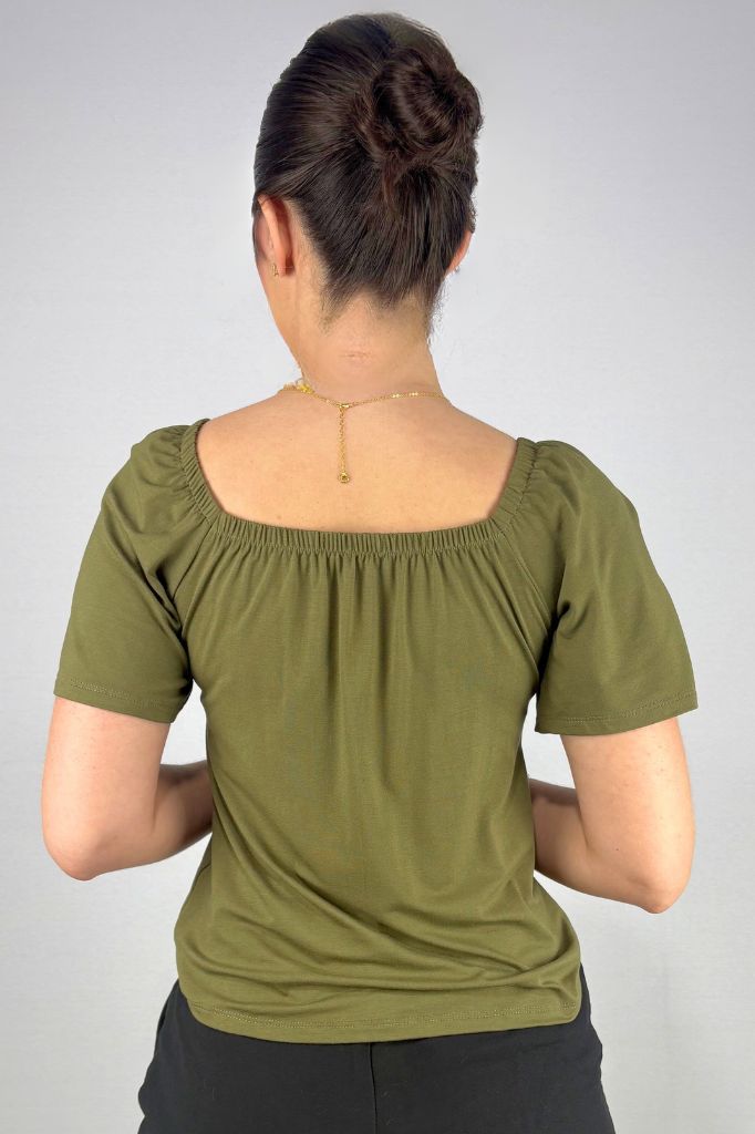 Blusa Ciganinha com Detalhe Frontal em Viscolycra