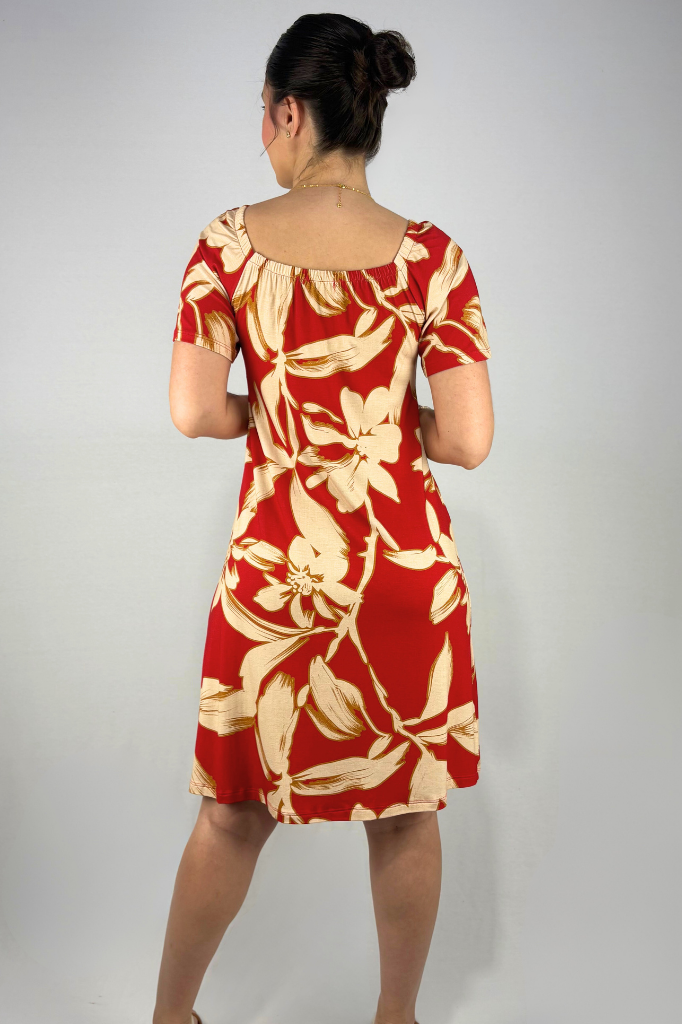 Vestido Estampado com Manga em Viscolycra e Estampa Digital