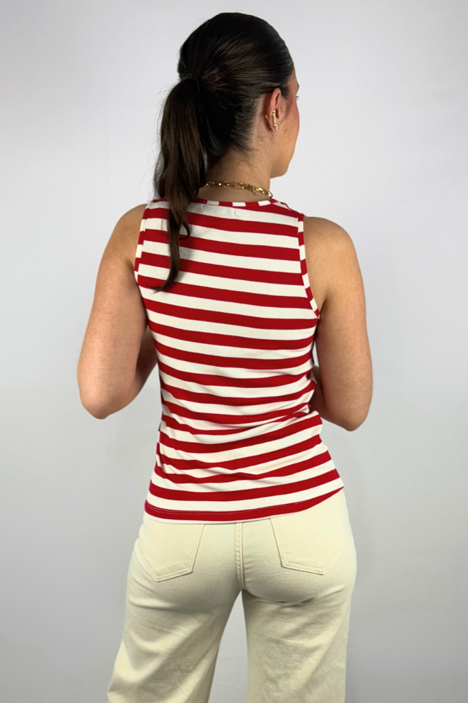 Regata Feminina Listrada em Viscose Canelado Premium