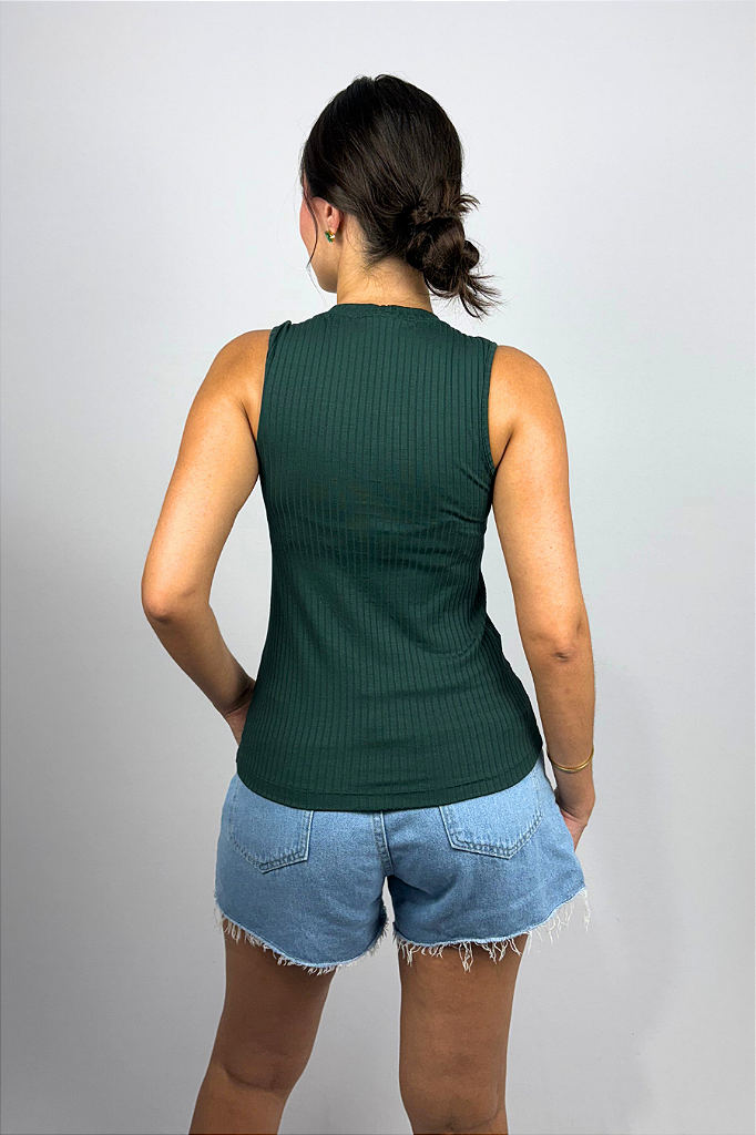 Regata Feminina em Viscose Canelado
