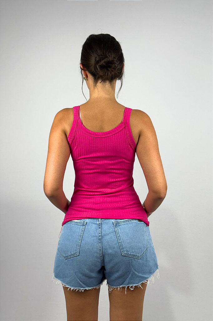 Regata Feminina Alças Largas em Viscose Canelado