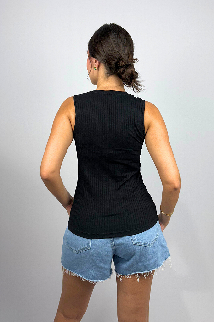 Regata Feminina em Viscose Canelado