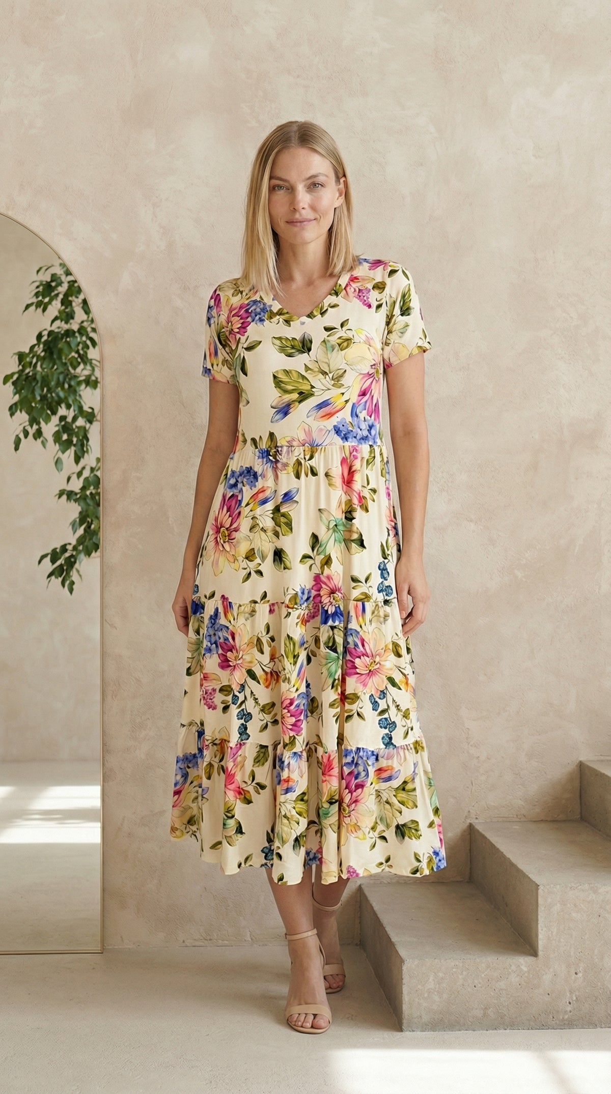 Vestido Estampado 3 Marias em Viscolycra e Estampa Digital