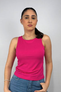 Regata Feminina com Cropped Duplo em Viscose Canelado