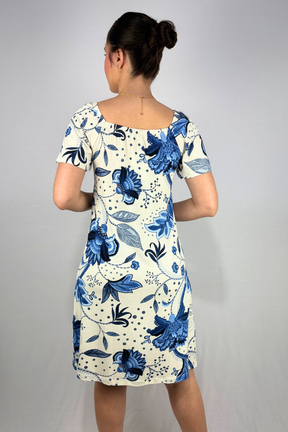 Vestido Estampado com Manga em Viscolycra e Estampa Digital