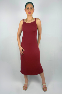 Vestido Midi de Alcinha em Viscose Canelado