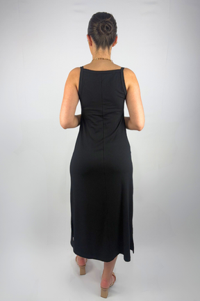 Vestido Midi de Alcinha em Viscose Canelado