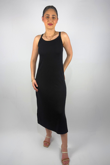 Vestido Midi de Alcinha em Viscose Canelado