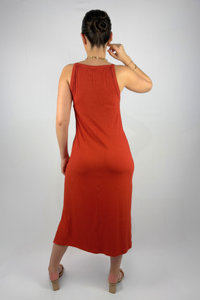 Vestido Midi de Alcinha em Viscose Canelado