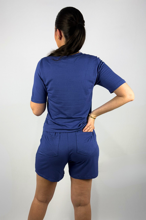 Conjunto Feminino Perondy Blusa e Shorts com Bolso em Viscolycra Maquinetado