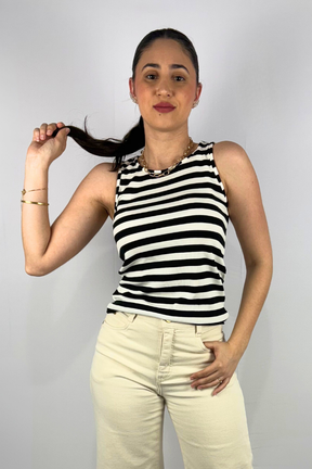 Regata Feminina Listrada em Viscose Canelado Premium