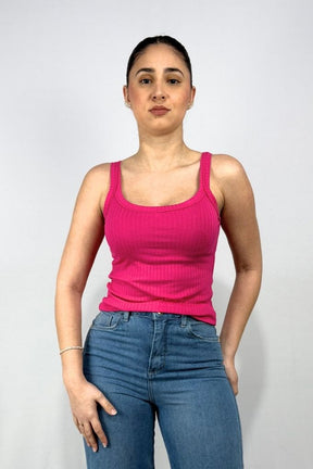 Regata Feminina Alças Largas em Viscose Canelado