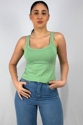 Regata Feminina Alças Largas em Viscose Canelado