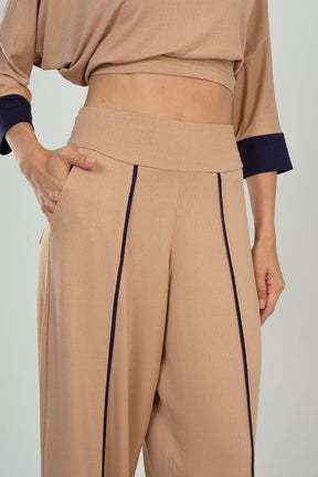 Conjunto Calça e Blusa Manga Morcego em Viscolycra Maquinetado