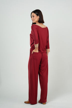 Conjunto Calça e Blusa Manga Morcego em Viscolycra Maquinetado