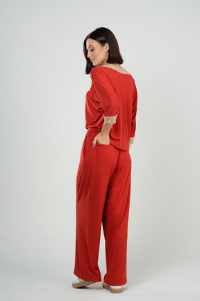 Conjunto Calça e Blusa Manga Morcego em Viscolycra Maquinetado