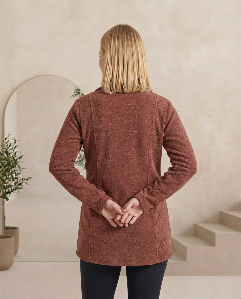 Casaco Feminino em Tecido Boucle Quentinho Inverno