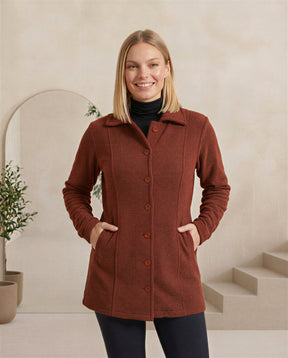 Casaco Feminino em Tecido Boucle Quentinho Inverno