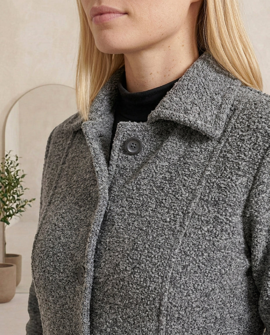 Casaco Feminino em Tecido Boucle Quentinho Inverno