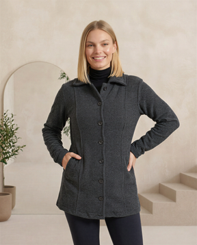 Casaco Feminino em Tecido Boucle Quentinho Inverno