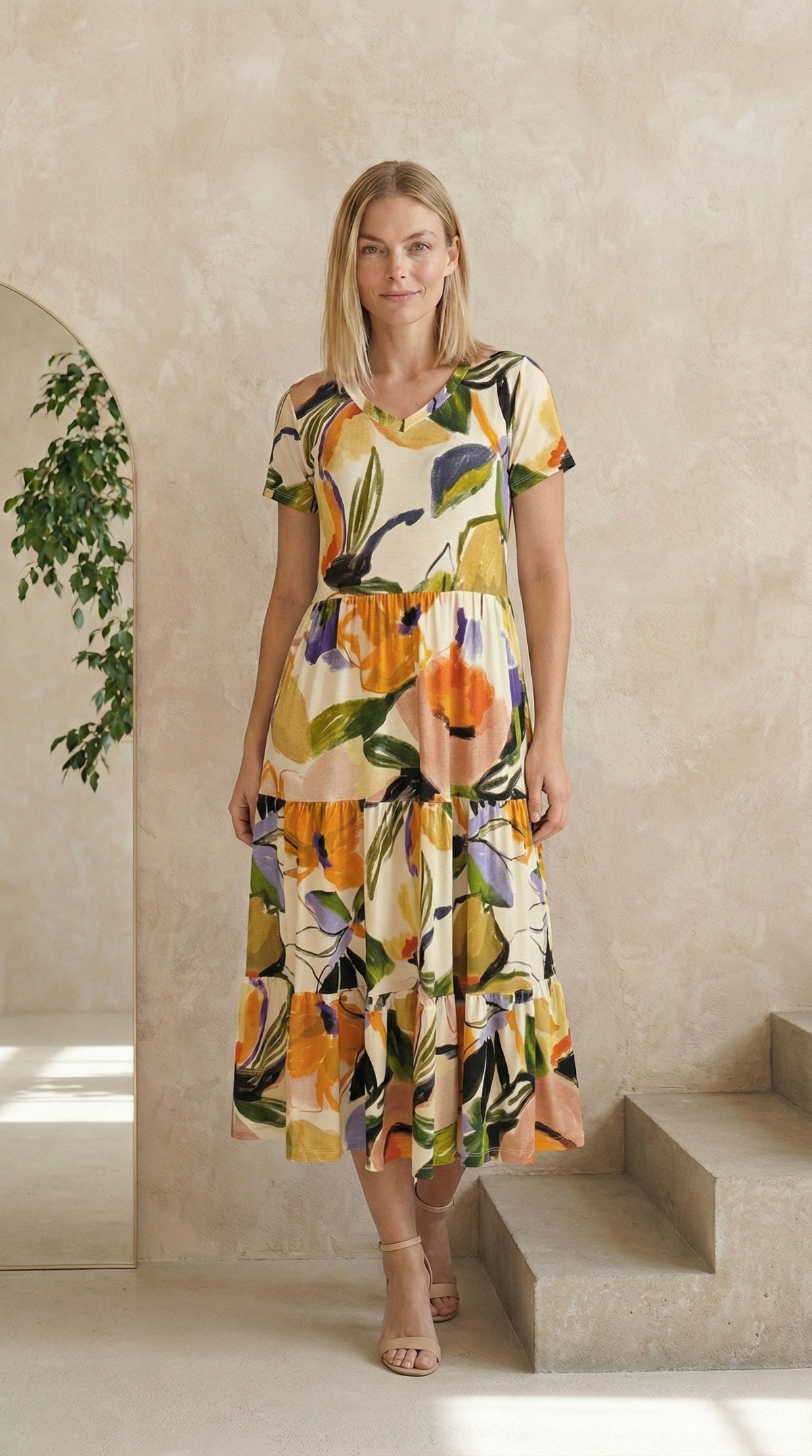 Vestido Estampado 3 Marias em Viscolycra e Estampa Digital