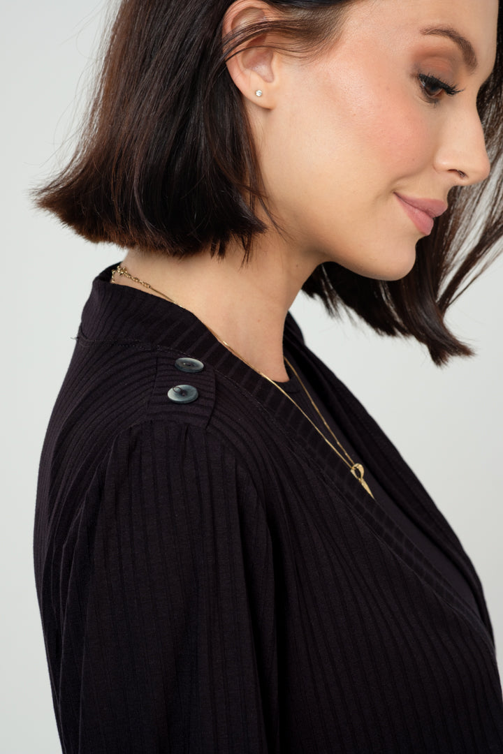 Conjunto Cardigan com Regata em Viscose Canelado