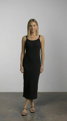 Vestido Midi de Alcinha em Viscose Canelado