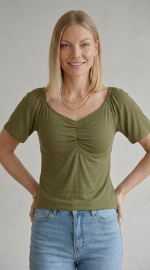 Blusa Ciganinha com Detalhe Frontal em Viscolycra