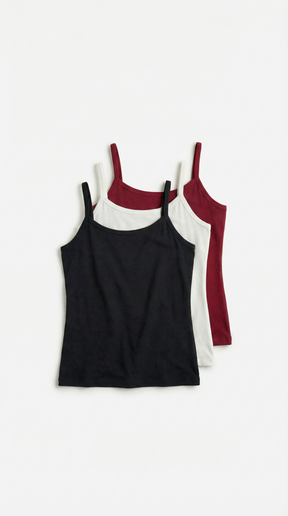 KIT 3 REGATAS ALÇA FINA VISCOLYCRA