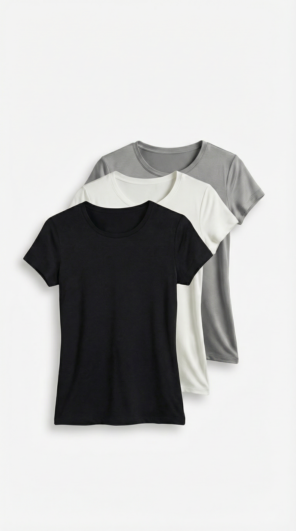 KIT 3 BLUSAS BÁSICA EM VISCOLYCRA