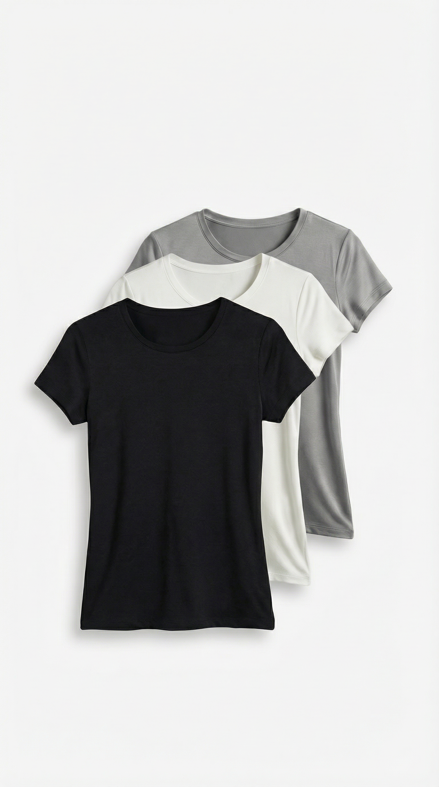 KIT 3 BLUSAS BÁSICA EM VISCOLYCRA