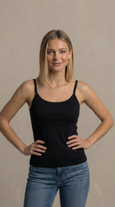 Regata básica feminina de alças finas em Viscolycra